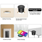 QI 3 in 1 Wireless Charger Built in Type-C USB Ports Desktop Embedded Charging Station for iPhone 13 Xiaomi Airpods Mobile Phone