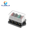 4/6/8/12 Way Car Fuse Box Car Fuse Holder Car Truck Auto Blade Fuse Box with 4/6/8/12 Fuses for 12V 24V ATO Standard Circuit