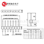 100pcs 2.54mm Male 1X3/4/5/6/7/8/40P L7.5 Low Profile Breakable Rohs Goldplate Single Row Straight PCB Male Pin Header Connector