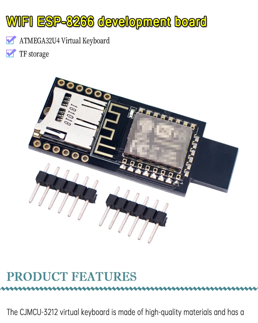WAVGAT CJMCU-3212 Virtual Keyboard ATMEGA32U4 WIFI ESP-8266  ESP-12E TF Card Development Board Module