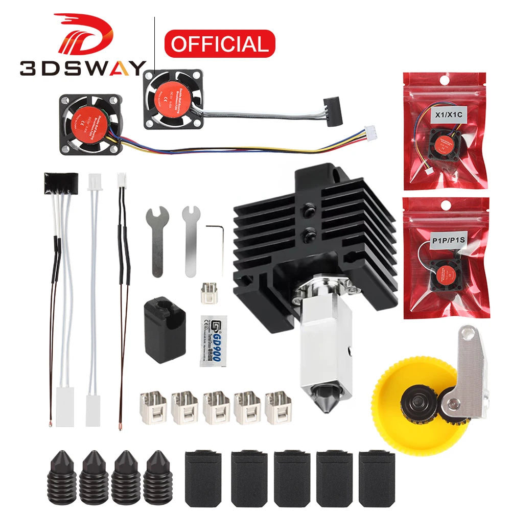 Original Hotend For Bambu Lab p1 X1 P1P X1C P1S Upgrade Hot end Print Head Heater Thermistor For bambulab Hardened steel Nozzle