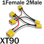XT90 Connector Male to Female Battery Adapter Series Y Shape Rc Helicopter Connection Cable 14AWG 10CM Heat-Resistant Silicone 