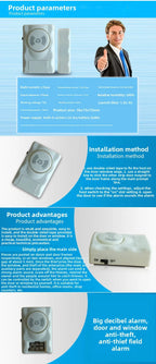 Door Window Alarm 120dB Loud Magnetic Sensor  Home Office Security Easy Install Anti Theft Alert  Drawers  Cabinets