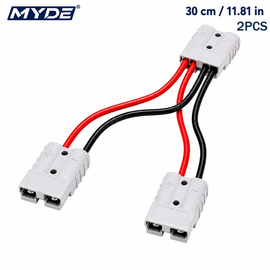 30-50cm 1-to-2 Anderson Connector Y Splitter Cable for RV, ATV, UTV, Tractors and Agricultural Machinery