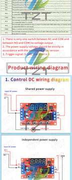 DC 5V 12V 24V 10A Adjustable Time Delay Relay Module 32 Modes LED Digital Timming Trigger Timer Control Switch Pulse Cycle