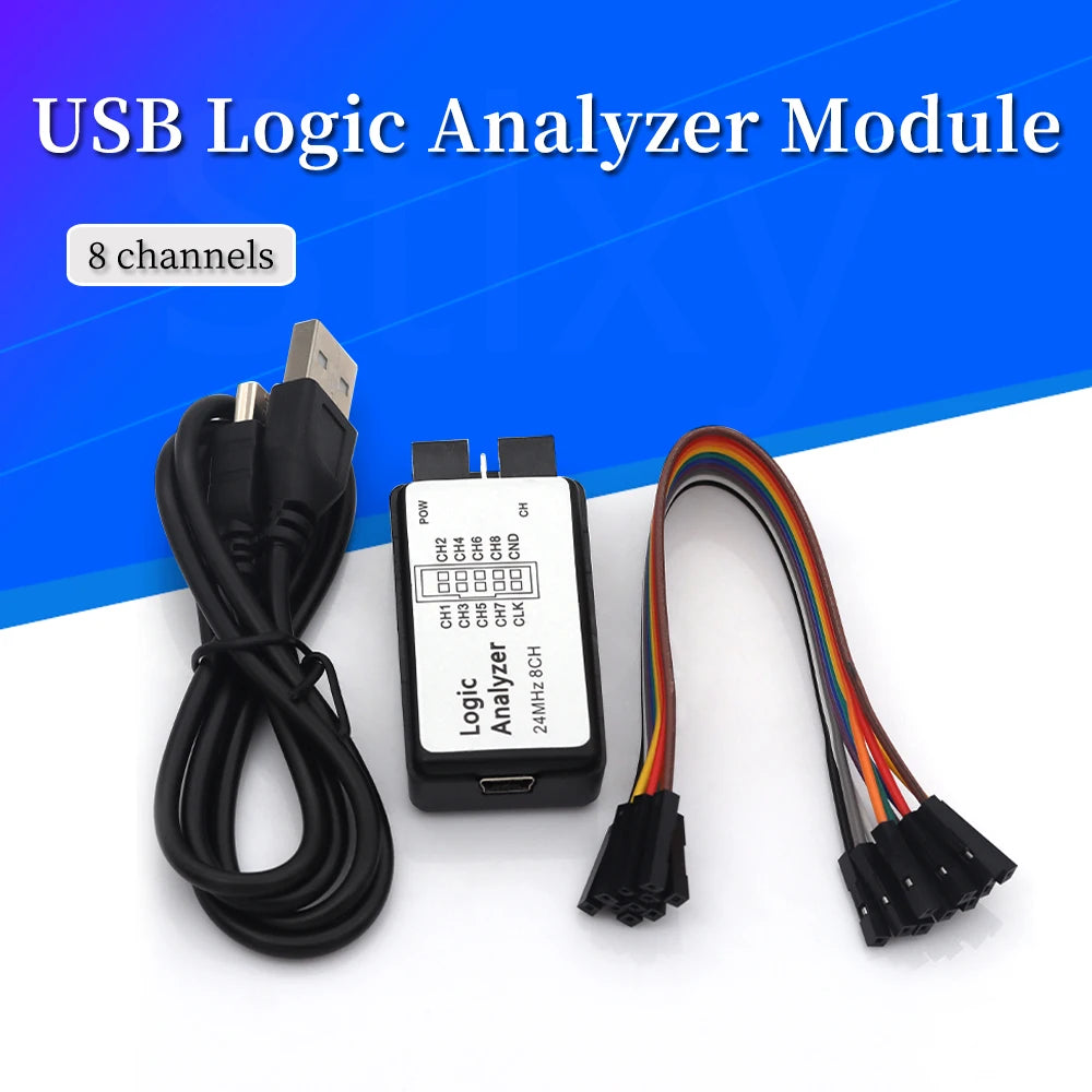 1/5/10Pcs USB Logic Analyzer Mini 24M Sampling 8 Channels for ARM FPGA Debugging Tool