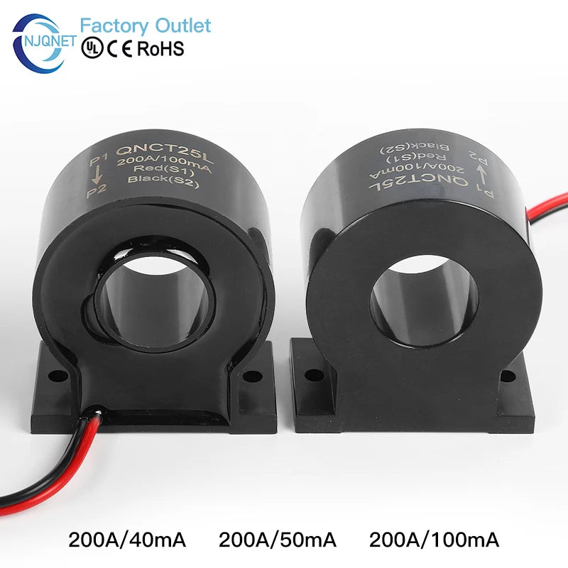 0.1class High Precision Current Transformer 200A 100mA 2000/1 QNCT25L Micro Current Transformer CT Factory