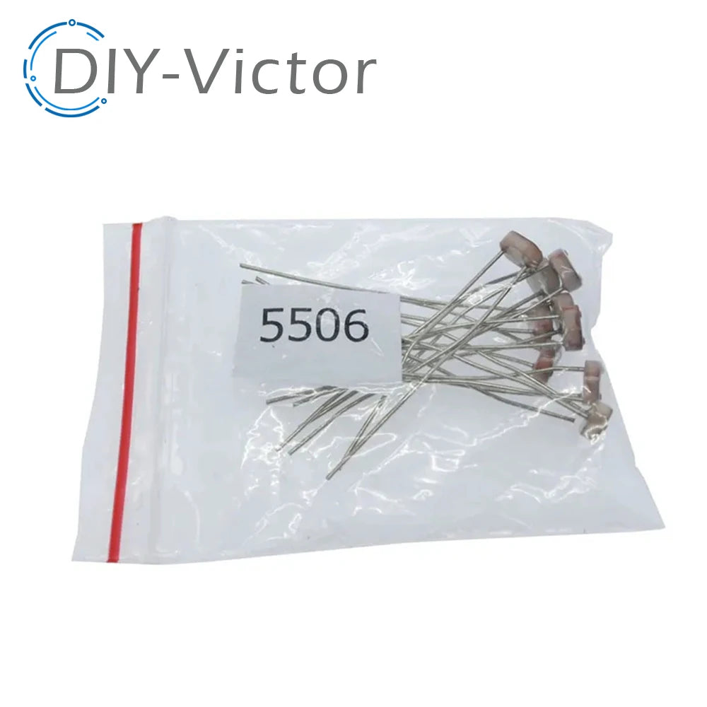 50pcs (5 Values * 10pcs) LDR Photo Light Sensitive Resistor Photoelectric Photoresistor Kit for Arduino 5506 5516 5528 5537 5539