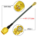 10cm/20cm/30cm U.FL Switch SMA Male Female Jack Pigtail Cable 1.37mm for PCI WIFI Card Wireless Router
