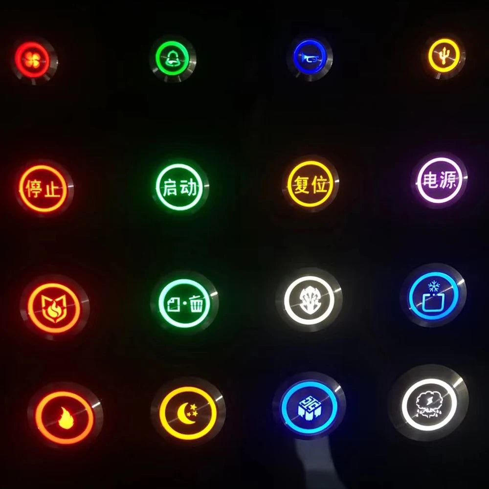 16/19/22MM Custom Metal Push Button Switch with Socket Waterproof Luminous Latching Momentary Car Boat Motorcycle 12V 24V 220V