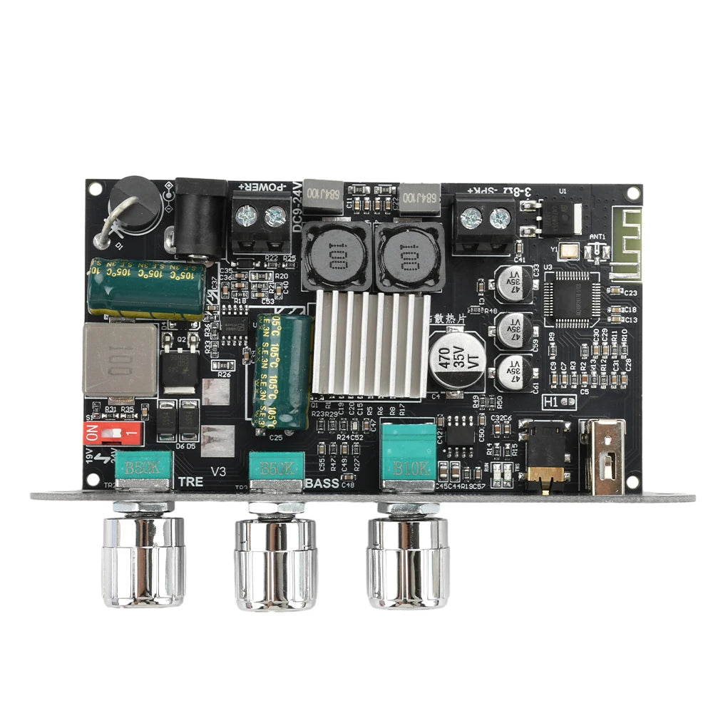 ZK‑1001U Mono 100W Bluetooth Amplifier Board TPA3116D2 DC9‑24V TWS Stereo Pairing Support Wuzhi Audio APP AUX U Disk USB Sound Card Amp Module