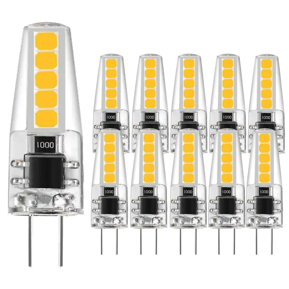 10pcs G4 LED Bulb 5W DC12V 220V 2835 SMD 10led Warm/Cold White 360 Degree Angle Chandelier Light Replace Halogen Lamp Lighting