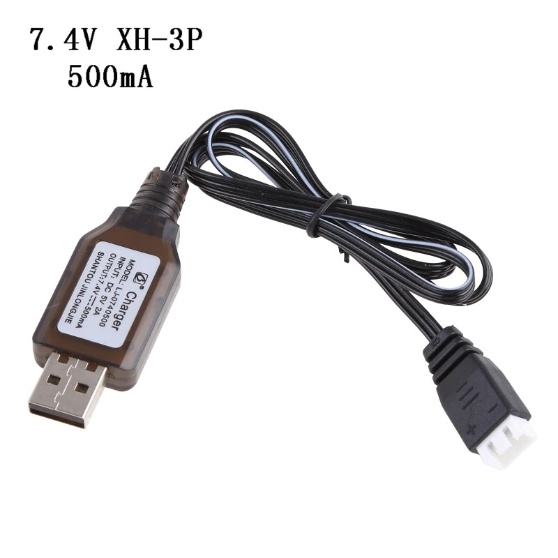 DX62 7.4v Charger 2000mA /1000mA/500mA XH-3P 2S Lipo Li-ion Electric RC Toys Aircraft Car Drone Robot for Tank 7.4V USB Charg