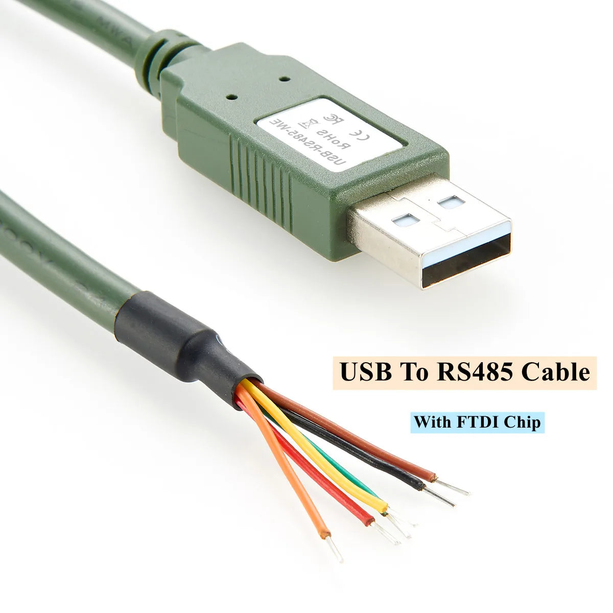USB-RS485-WE-1800 Cable USB A to RS485 Serial Converter Cable Wire End Serial Cable with Chip RS485 Cable for Windows Android