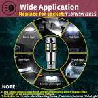 2x W5W T10 LED CANBUS No Error 5W5 12V 10W 950Lm Super Bright Car Interior Side Light 194 3030 SMD Auto Bulb White Amber Red