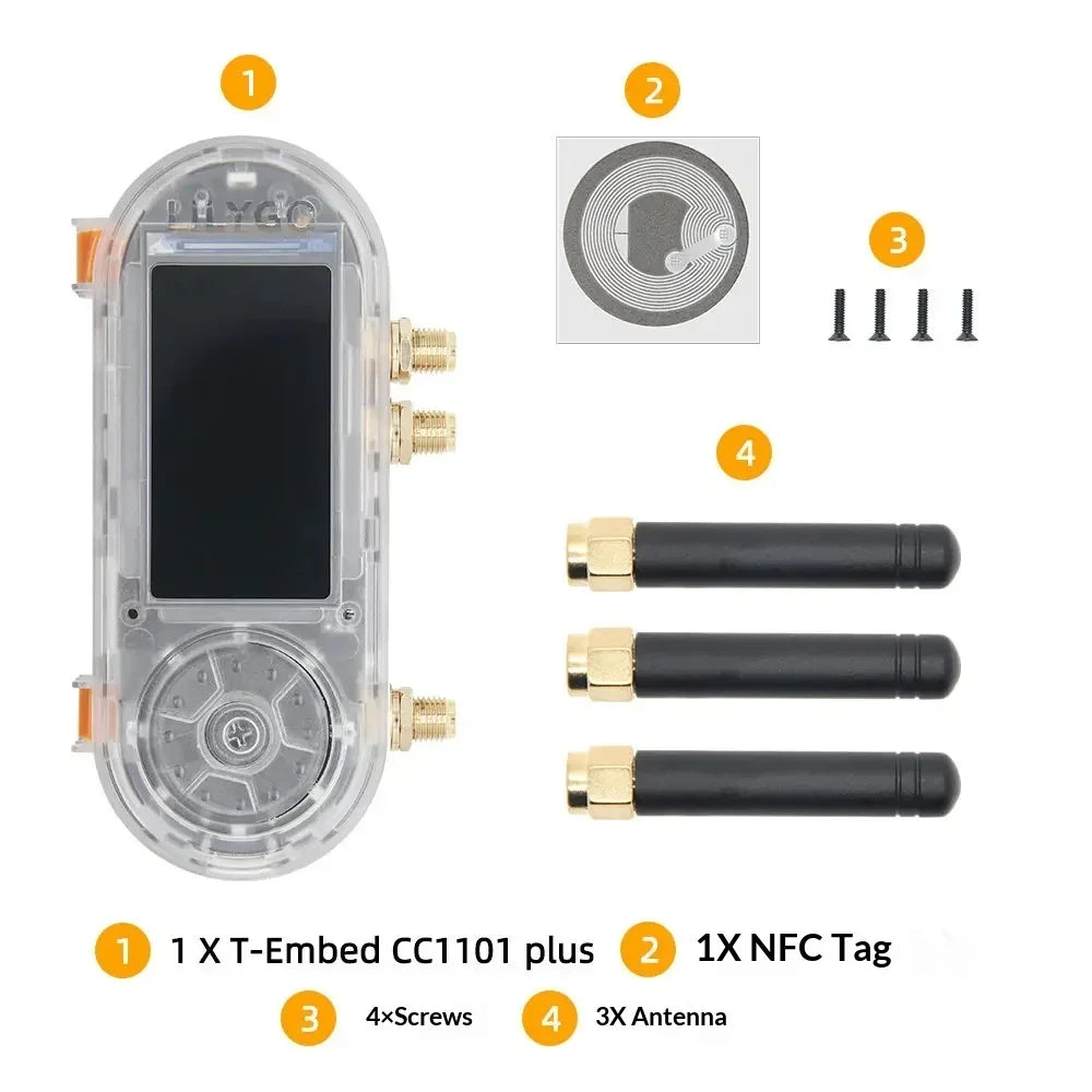 T-Embed CC1101 Plus ESP32-S3 Development Board Multifunctional Sub-1GHz 2.4GHz Dual RF Band 1.9" LCD NFC IR Remote IoT Module