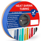 A Roll Blue 3:1 Ratio Heat Shrink Tubing Φ1.6mm to Φ32m Dual Wall Adhesive Lined Shrinkable Wire Wrap Tube Waterproof Sleeves