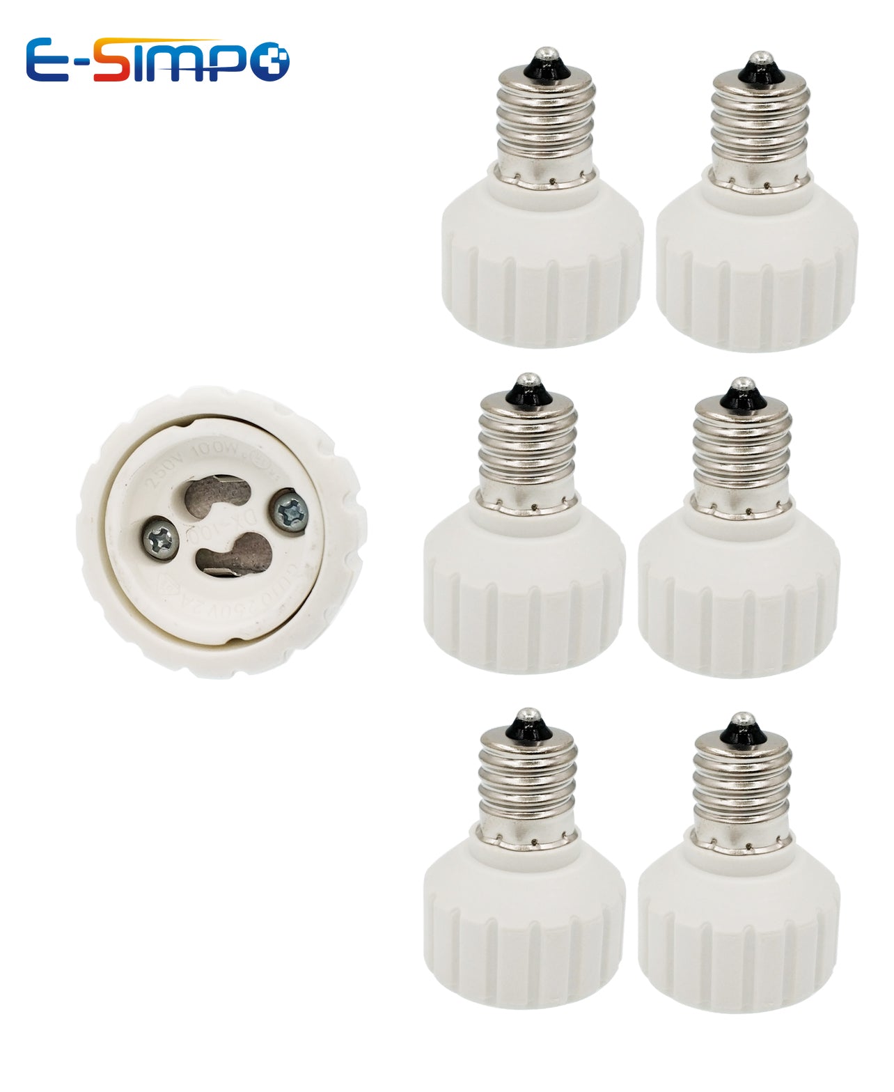 2pcs E17 to GU10, E27 E26-GU10 Porcelain Edison Screw to LED Spotlight Socket Ceramic Lamp Base Converter Extender Adapter