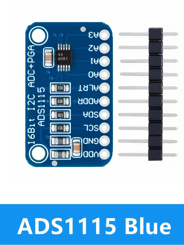 16-Bit ADC Module (ADS1115/ADS1015): I2C 4-Channel Programmable Gain Amplifier for Arduino & Raspberry Pi Compatible