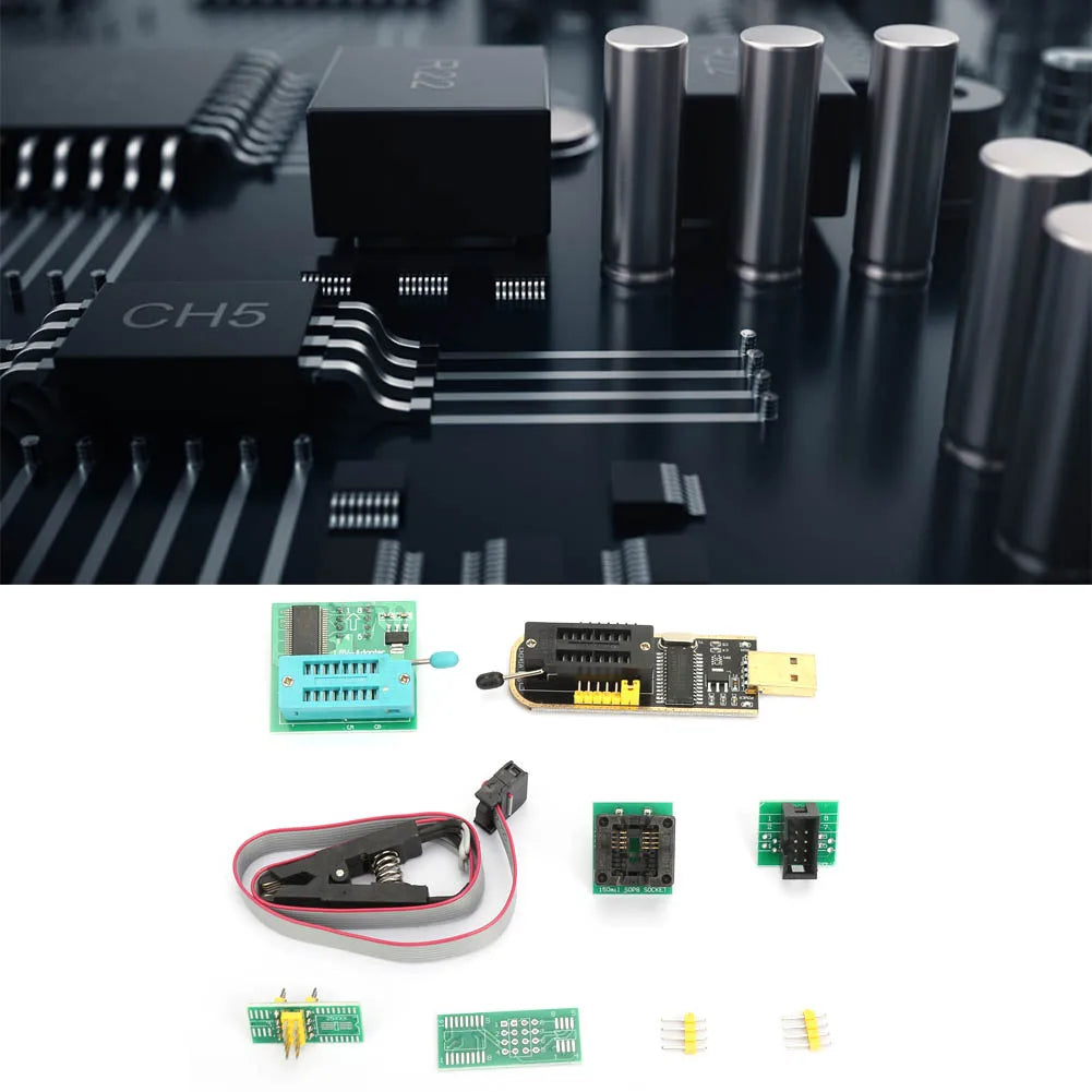 CH341A USB Programmer SOP8 Test Clip 1.8V Adapter SOP8 to DIP8 Converter Module Adapter Socket Converter Module USB Programmer