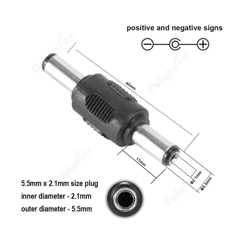 DC Power Connector 5.5mm 2.1mm 2.5mm 3.5mm 1.35mm Barrel Plug 3A 5V 12V Male Female Jack Socket Screw Nut Panel Mount Adapter