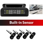 E-ACE K07 TPMS Solar Sensor Intelligence Wireless Tire Pressure Monitoring System Temperature Warning With 4 Sensors