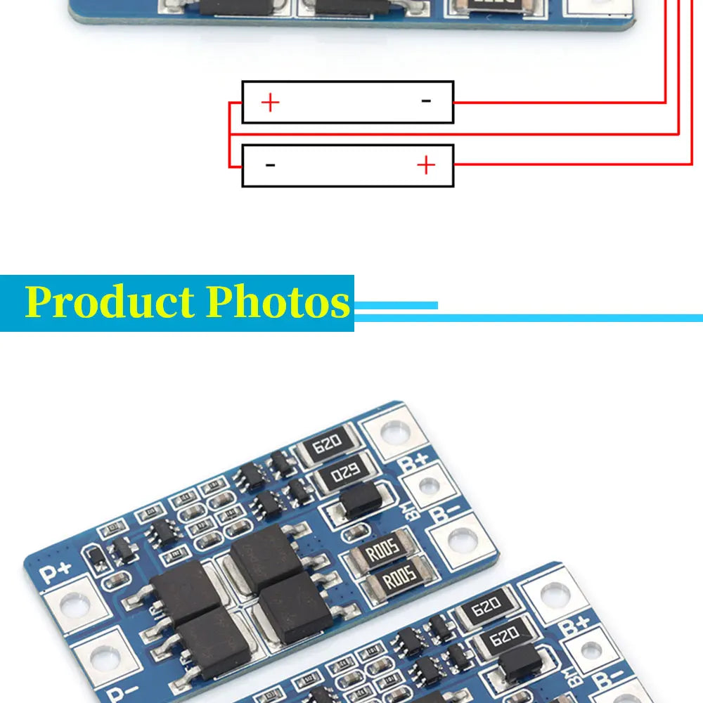 1-10Pcs 2S 10A 7.4V Li-Battery BMS Protection Board to 8.4V with Balanced Function / Overcharge Protection for 18650 Batteries
