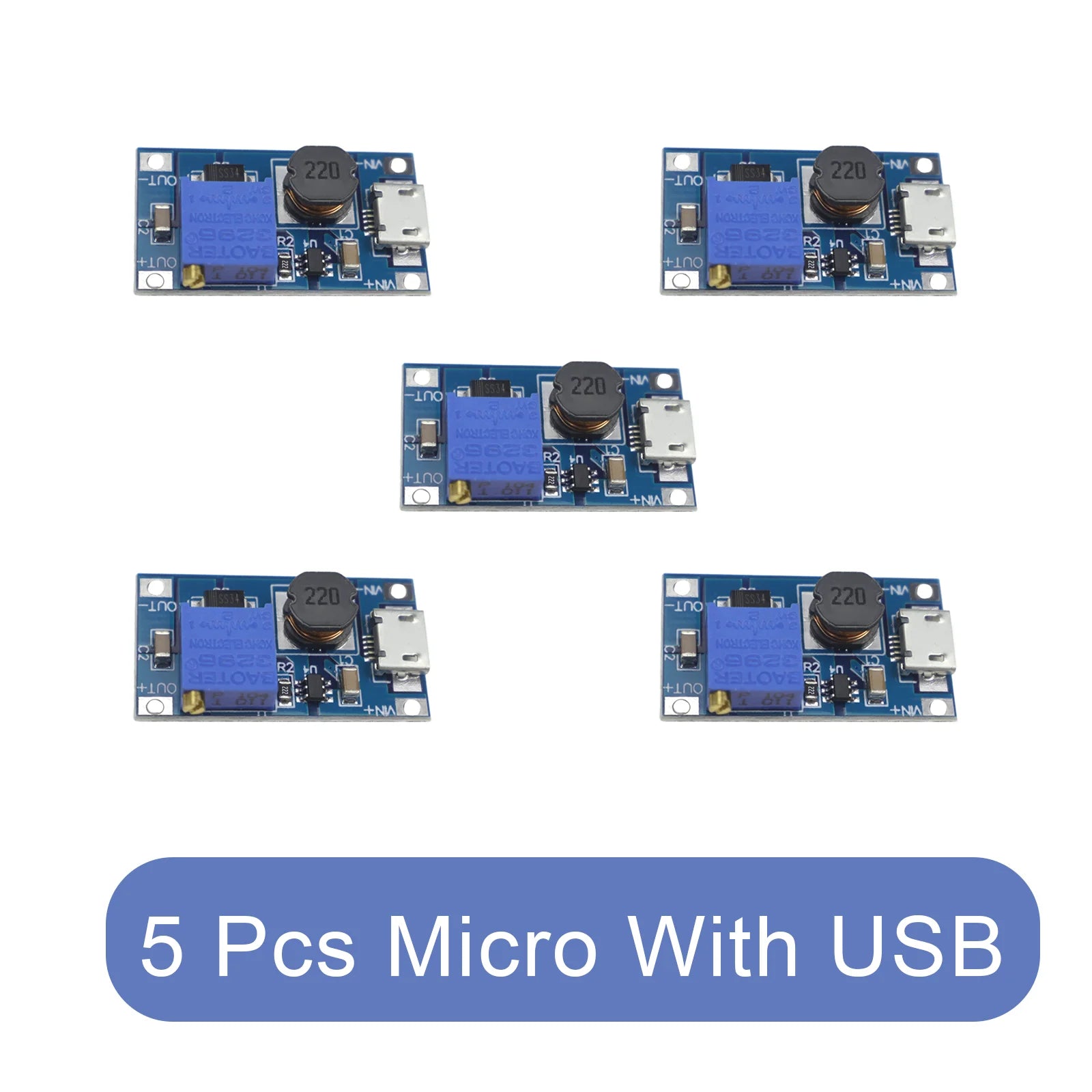 SX1308 MT3608 Boost Converter Step Up Module 2-24V to 2-28V 2A Adjustable High Efficiency for DIY