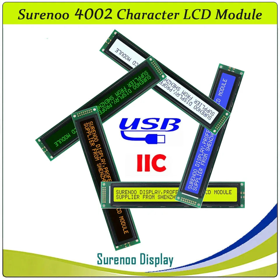 Serial IIC / I2C / TWI 4002 402 40*2 Character LCD Module Display Yellow Green Blue with Backlight for Arduino