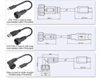 Type-C 3.0 IP67 Waterproof Connector Straight/Angled Male to Male/USB Adapter Molded Cable 0.5/1/2M Fast Charging 10Gbps PD 60W