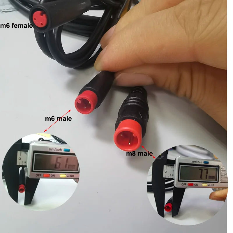 M6 M8 2/3/4/5 Pin core 6mm male female Julet Electric ebike Butt Plug Connector Cable Signal Sensor waterproof Scooter wire