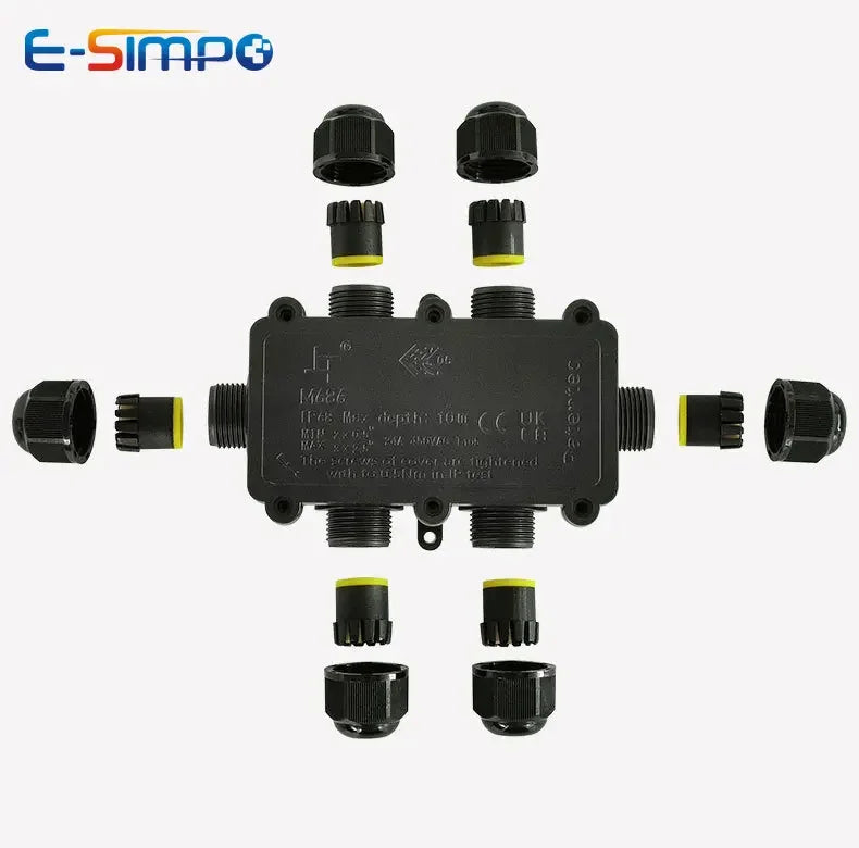 6Way 1IN5Out IP68 Underwater Power Cord Junction Box 4-11mm LED Pool Lamp External Outdoor Light Wire Cable Waterproof Connector