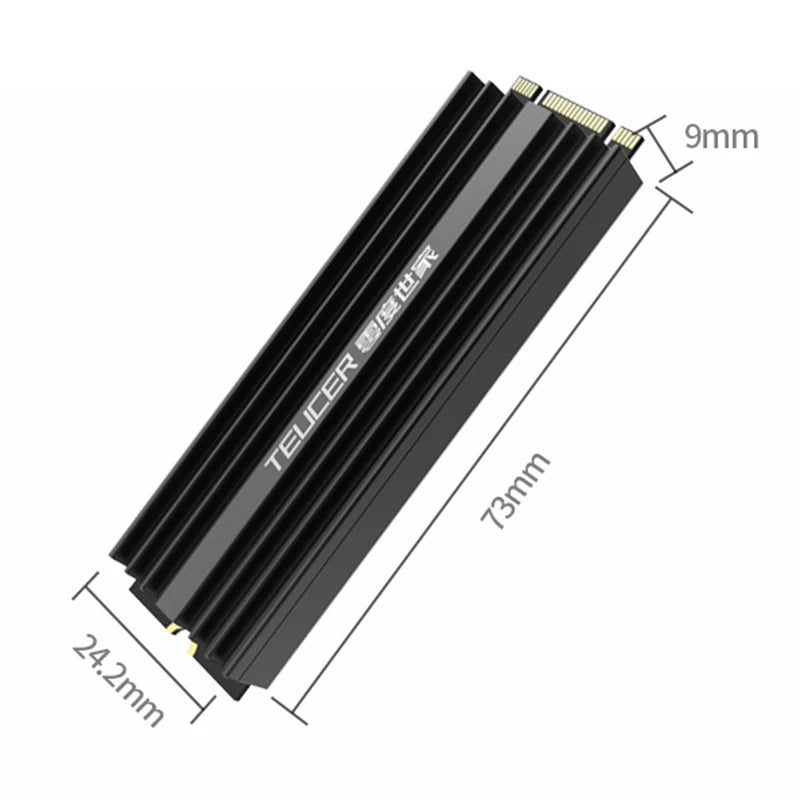 TEUCER SSD Heatsink M.2 NVME Solid State Disk Drive PC Radiator with Thermal Silicone pad for Desktop PC M.2 NVME PS5 Heatsink