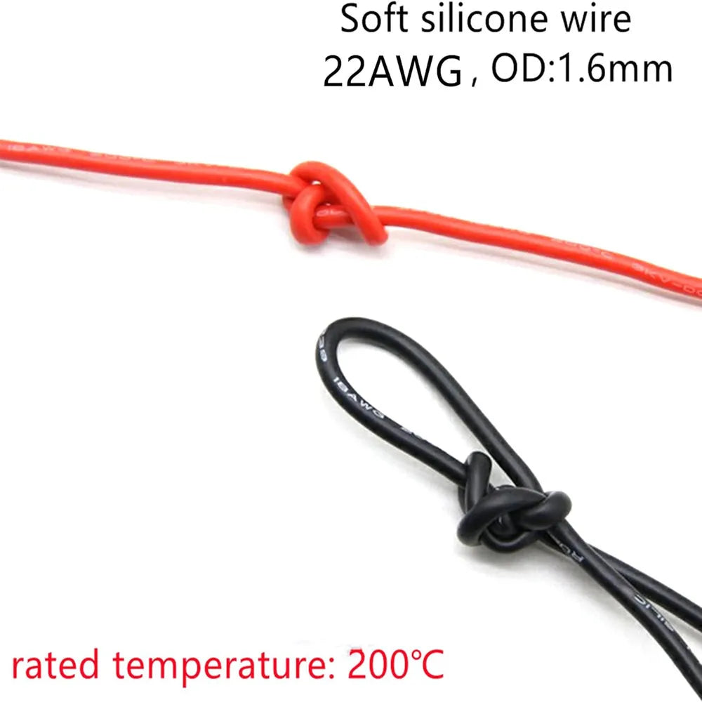 JST PH 2.0mm Pitch 2 Pin Male Female Cable Connector Micro PH 2.0 2P Plug Jack Socket with Soft Silicone Wire Cables 10CM 22AWG