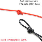 JST PH 2.0mm Pitch 2 Pin Male Female Cable Connector Micro PH 2.0 2P Plug Jack Socket with Soft Silicone Wire Cables 10CM 22AWG