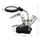 5Arm Welding Repair Tool Soldering Station with 3X Magnifier LED Light Bench Vise Table Clamp Clip PCB Holder Third Helping Hand