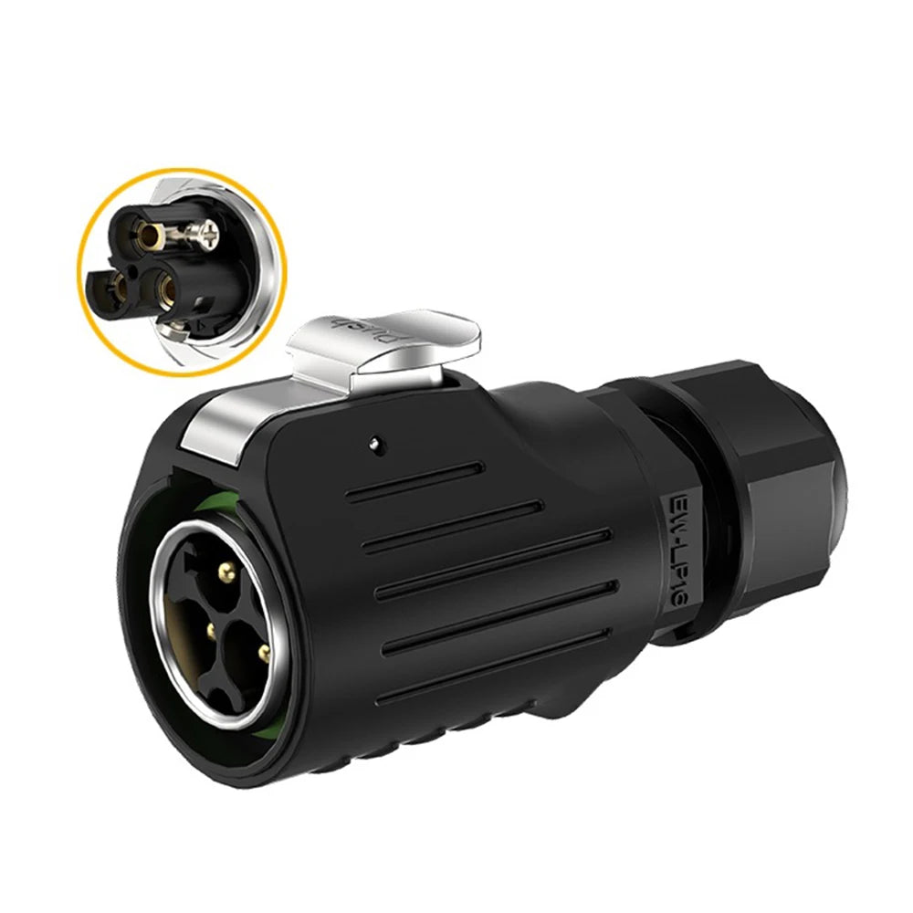 EW-LP16 IP68 Waterproof 20A 600V AC 2Pin 3Pin Crimping Quick Connection Power Aviation Connector Male Plug Female Socket Panel