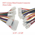 2pcs 20/30/50cm 5557 5559 2-24Pin Dual Row Micro-Fit MX4.2mm Male Female Automotive PC Computer Graphic Harness Plug Wire Cable