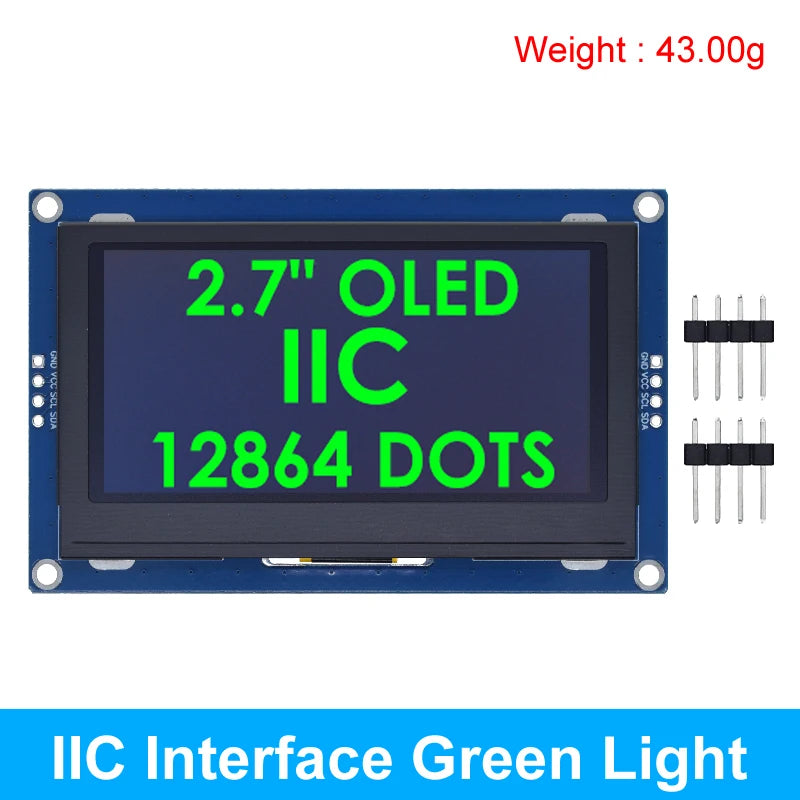 2.7 Inch OLED LCD display 128x64 drives SSD1327 IIC / SPI / 8-bit parallel port For Arduino