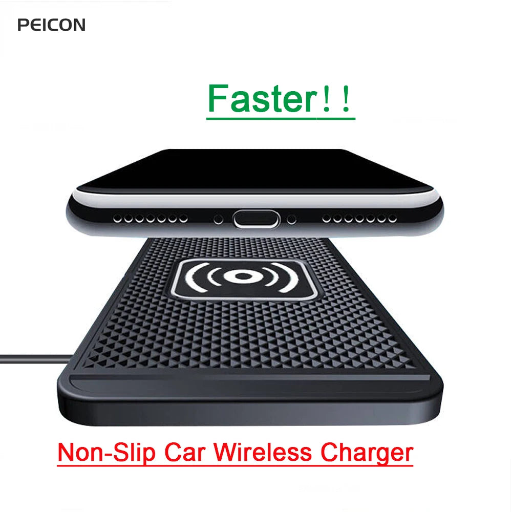 Car Wireless Charger Non-Slip Pad Silicone Fast Charging Wireless Charger for Car for IPhone 15 14 Xiaomi Huawei Samsung S23 S22