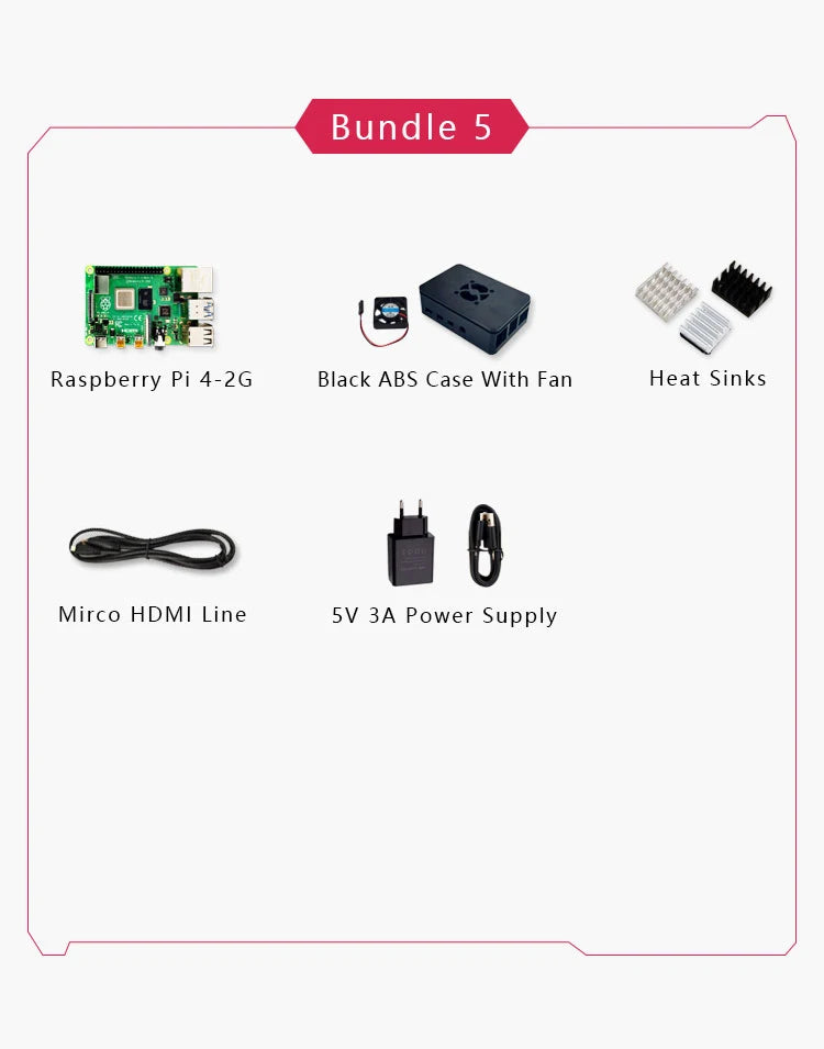 Official Original Raspberry Pi 4 Model B Dev Board Kit RAM 2G 4G 8G 4 Core CPU 1.5Ghz 3 Speeder Than Pi 3B+