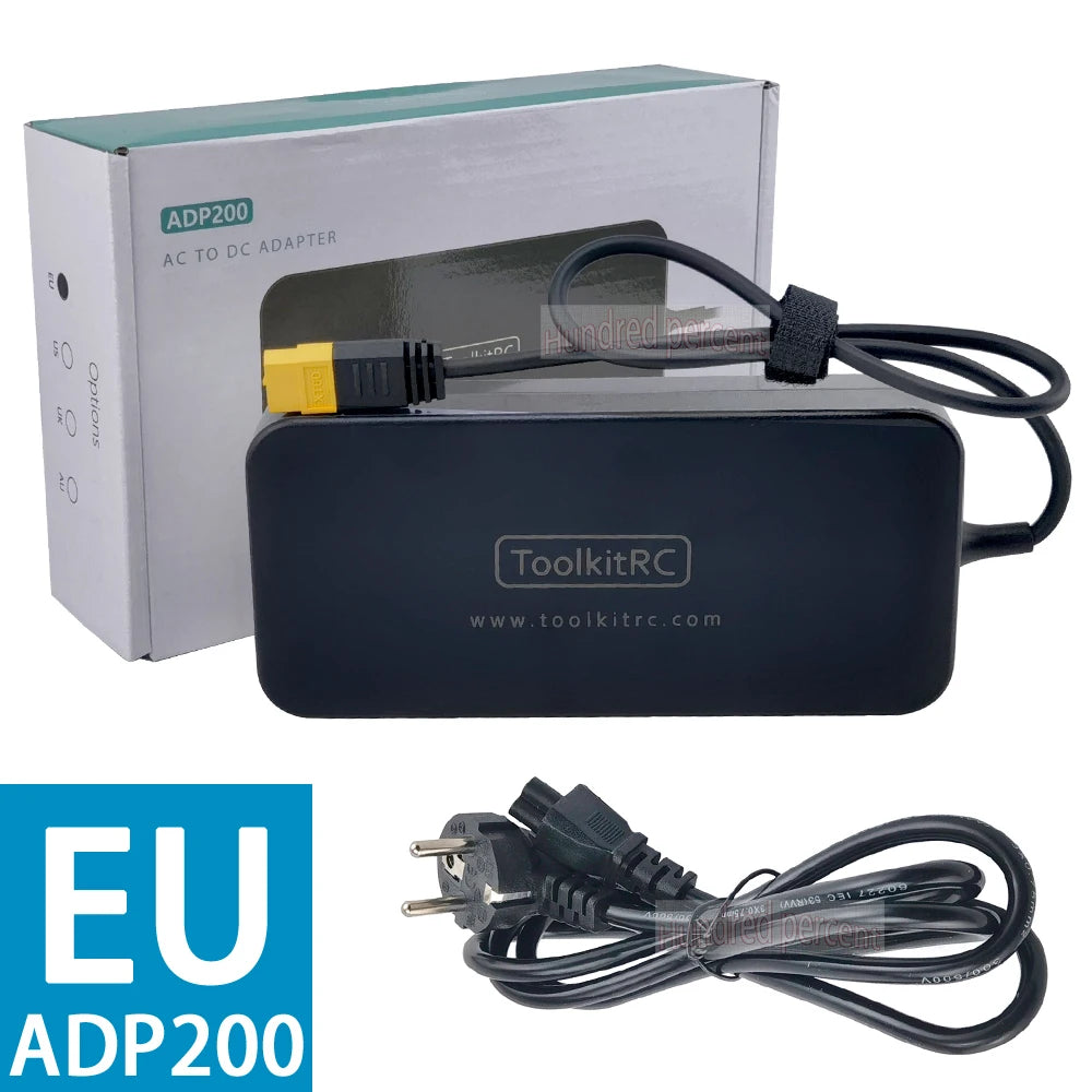 ToolKitRC ADP200 200W 4A Charger Power Supply Adapter DC19.5V 10.3A Supply XT60 Output Adapter for RC iSDT GTPower HotRC SkyRC