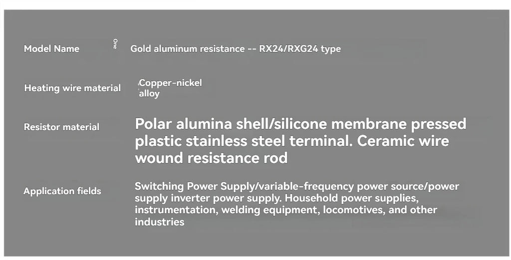 RX24 10W 25W 50W Aluminum Power Metal Case Wirewound Resistor RX24 Resistor 1R 2R 5R 10R 1K 5K 10K 20K Aluminium Gold Resistor