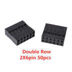 50pcs 2.54mm Dupont Connector Male/Female Pin Way Cable Plug 2/3/4/5 Pin Electrical Pin Jumper Header Housing Wire Connector Kit