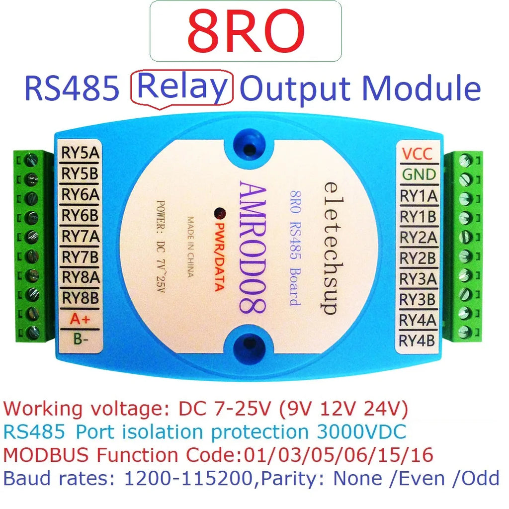 DC 12V 24V 8DI-8DO 16DI 16DO RS485 Isolated Communication Digital NPN PNP Input and Output MODBUS RTU PLC Expansion Board