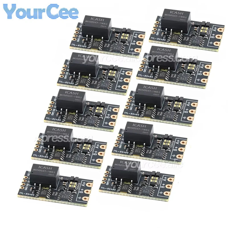 10pcs/1pc Isolated TTL to RS485 Level Board Module Serial Automatic Reverse High Speed 2Mbps Half-duplex Communication Isolation