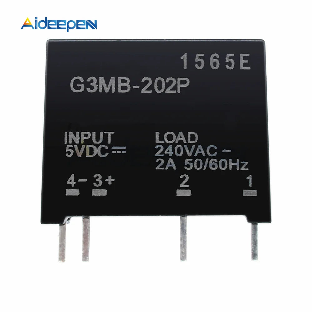 1Pcs 5V 12V 24V DC-AC Solid State Relay Module G3MB-202P PCB SSR AC 240V 2A Snubber Circuit Resistor Relay Switch
