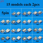 Universal Dropship 15Model Micro USB 5Pin Jack Connector V8 Port Horn Charging Socket for Lenovo Huawei ZTE HTC Etc.