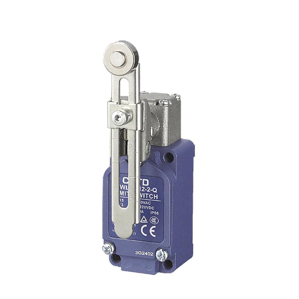 Heavy‑Duty Industrial Limit Switch CNTD CWLCA12‑2‑Q 10A 380VAC IP66 DPDT Za Double‑Break Adjustable Lever Roller Vertical Switch