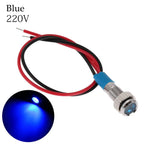 1Pc Dashboard With Wire Red Yellow Blue Green White 6mm 3V 5V 6V 9V 12V 24V 220V LED Metal Indicator Light Signal Lamp